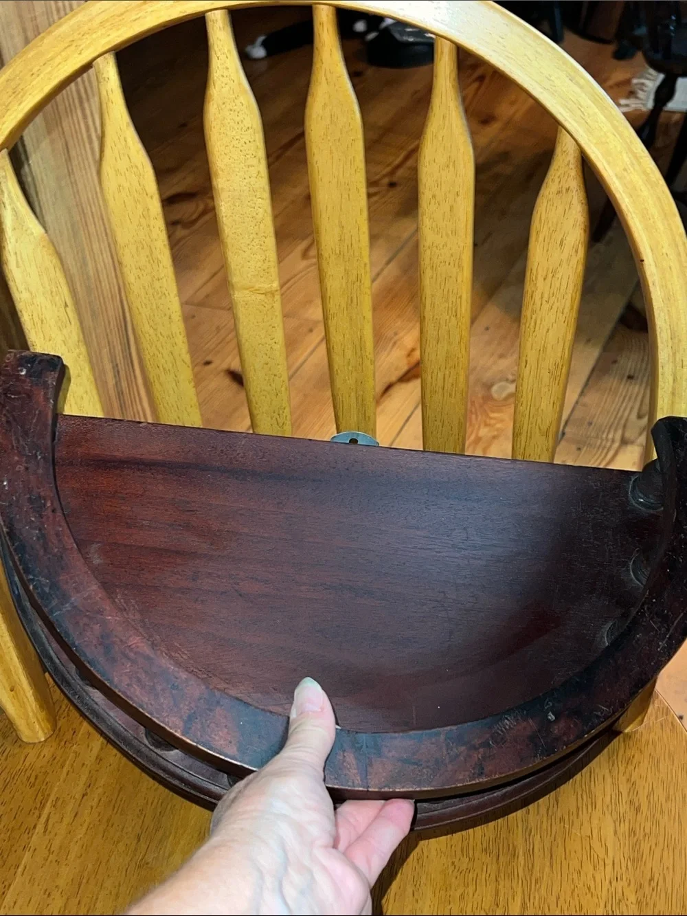 Antique Mahogany Demilune Wall Shelf